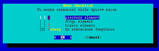 Okno checklist