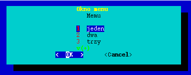 Okno menu